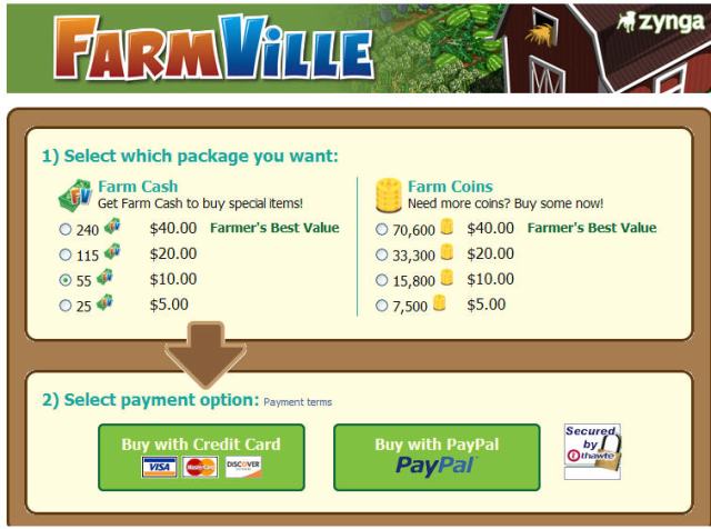 FarmVille micro-payments